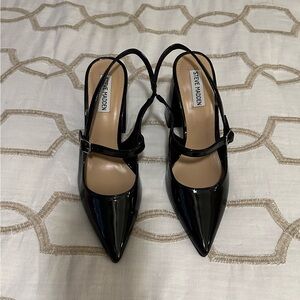 Steve Madden Black Slingback Stiletto Heels